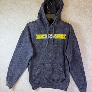 Earth Wind & Fire Hoodie Men Small Grey Acid Wash Graphic Band Sweatshirt USA
